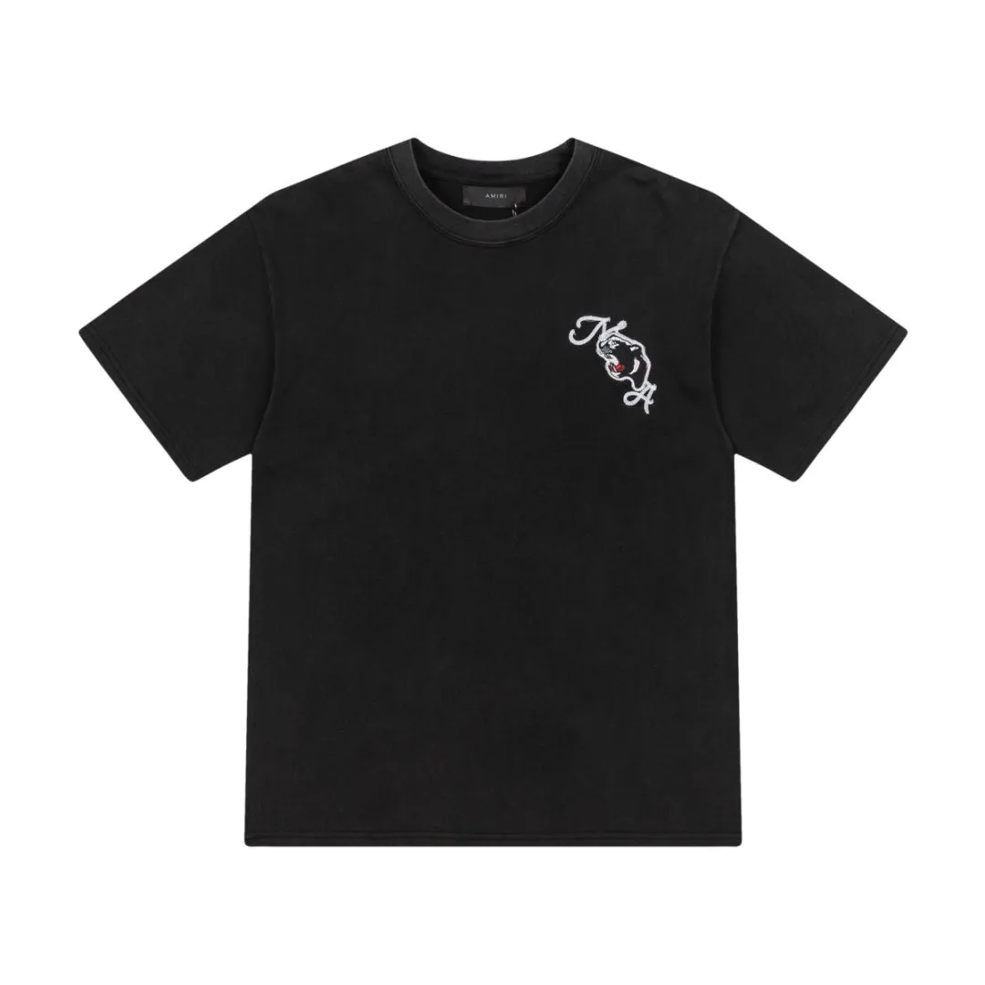8017#P156amiri washed style with embroidered logo, made of 300g fabric, color: black. Size: S M L XL