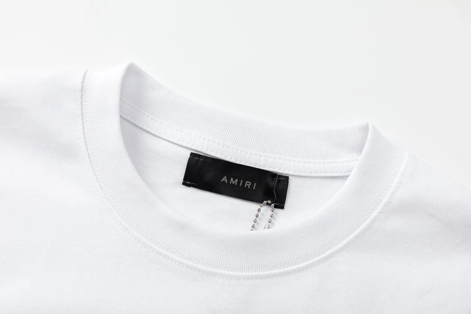 8040#P144amiri new logo loose version T-shirt, made of 300g weight fabric, color: black, white, size: S M L XL