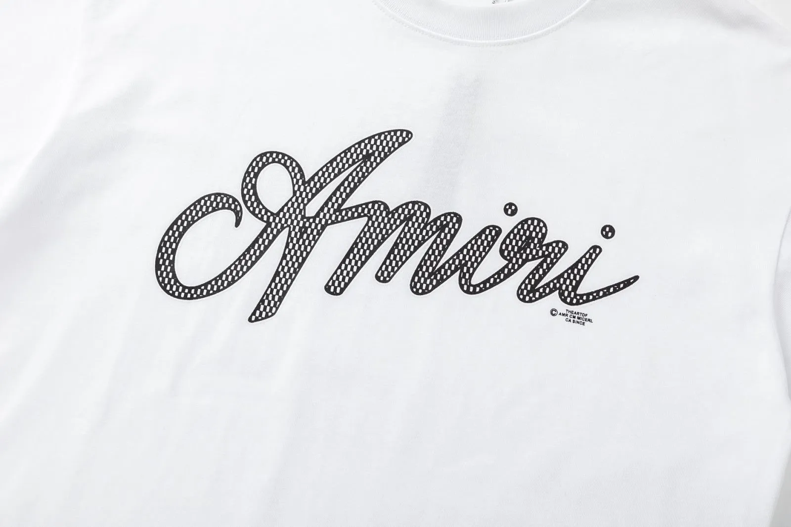 8040#P144amiri new logo loose version T-shirt, made of 300g weight fabric, color: black, white, size: S M L XL