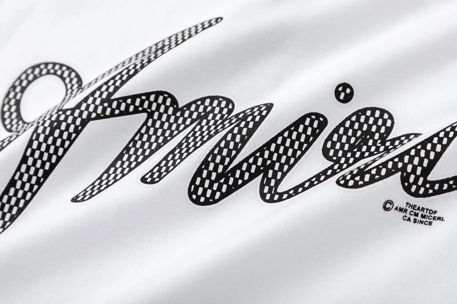 8040#P144amiri new logo loose version T-shirt, made of 300g weight fabric, color: black, white, size: S M L XL