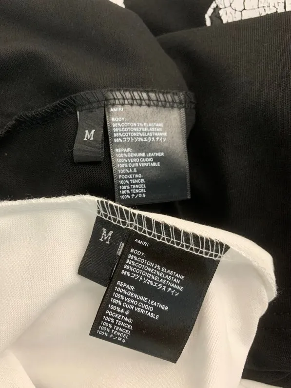 690 model P120 AMIRI real shot black white hanging S. M. L. XL