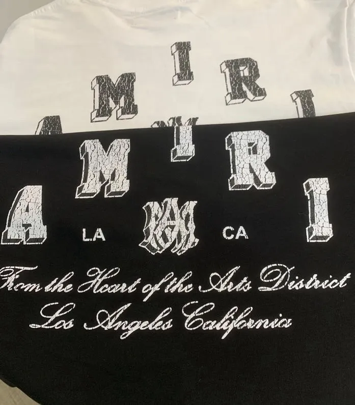 690 model P120 AMIRI real shot black white hanging S. M. L. XL
