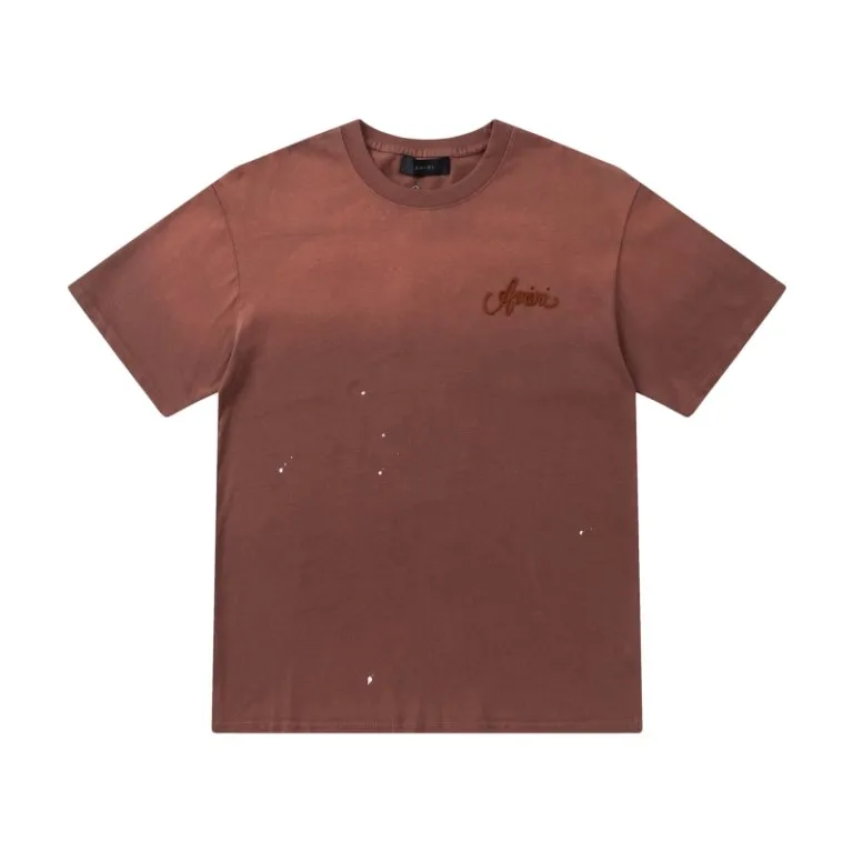 P166 8065#AMIRI classic LOGO embroidered hand-painted washed style, color: black, size: S M L XL