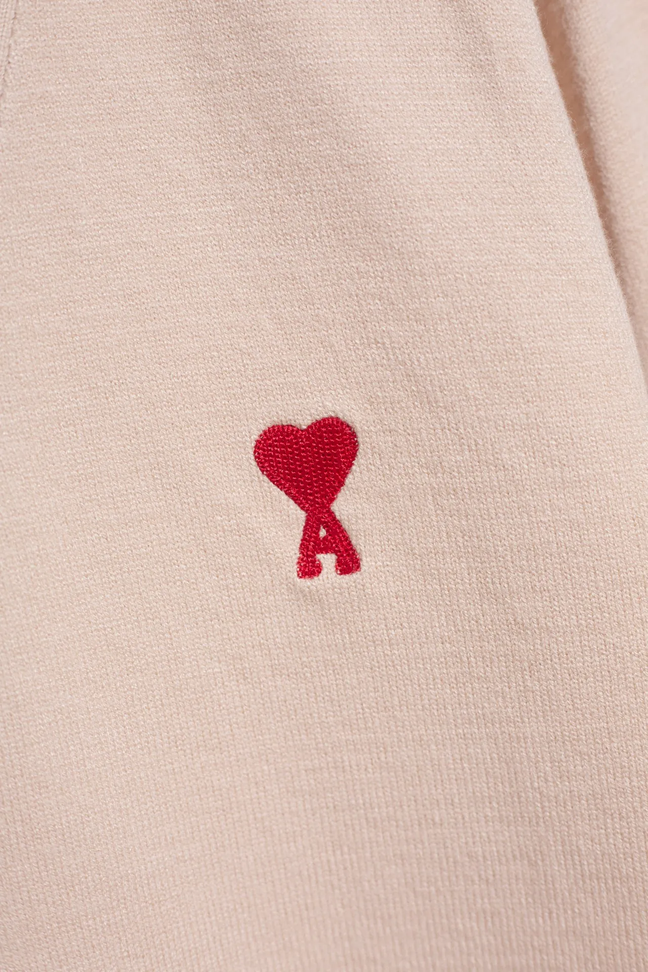 P176 Style No.: MQ803 AMI Classic Little Love Series Embroidered Cardigan Sweater Highest Version Supports Comparison Color: Khaki, Size: S-XL