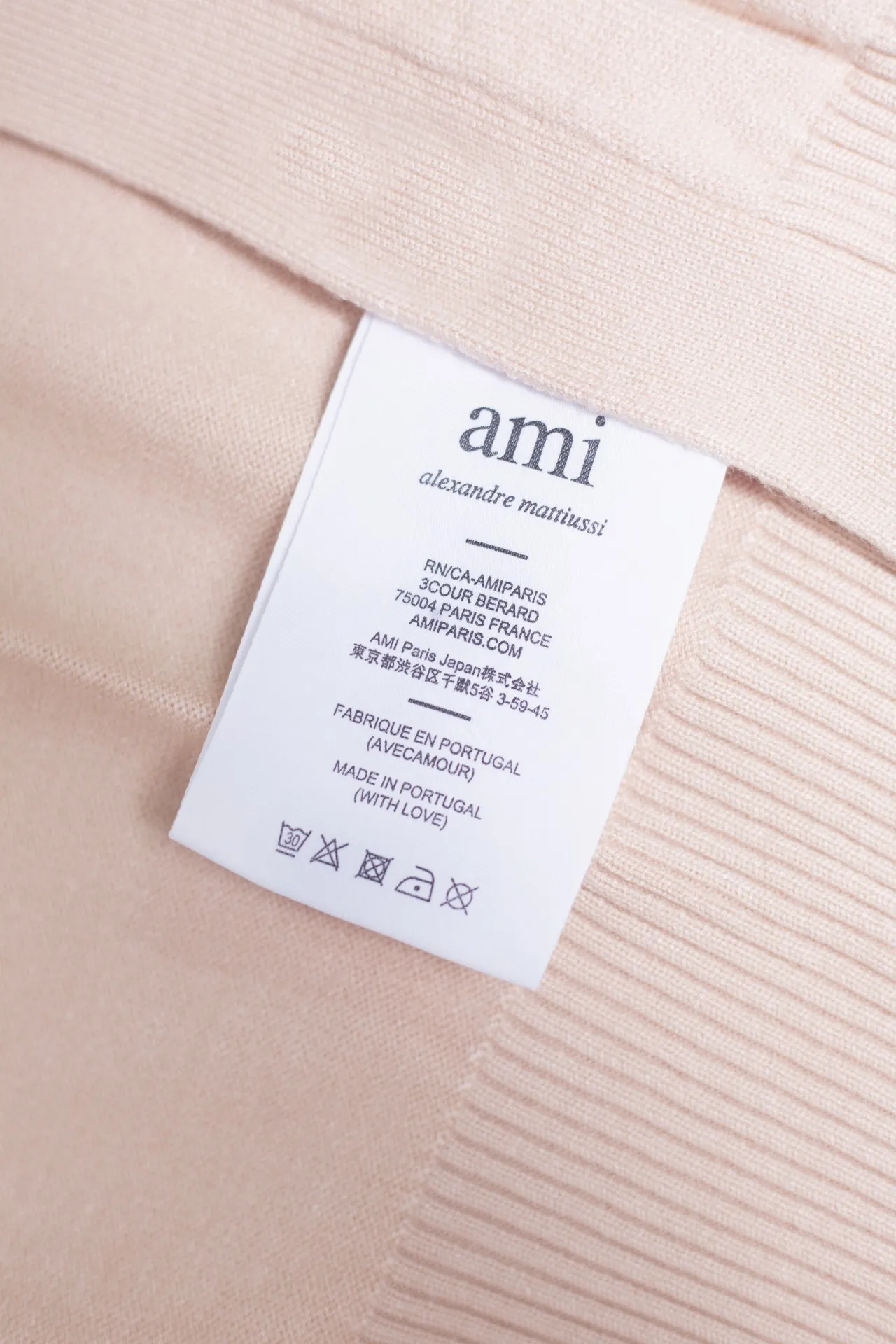 P176 Style No.: MQ803 AMI Classic Little Love Series Embroidered Cardigan Sweater Highest Version Supports Comparison Color: Khaki, Size: S-XL