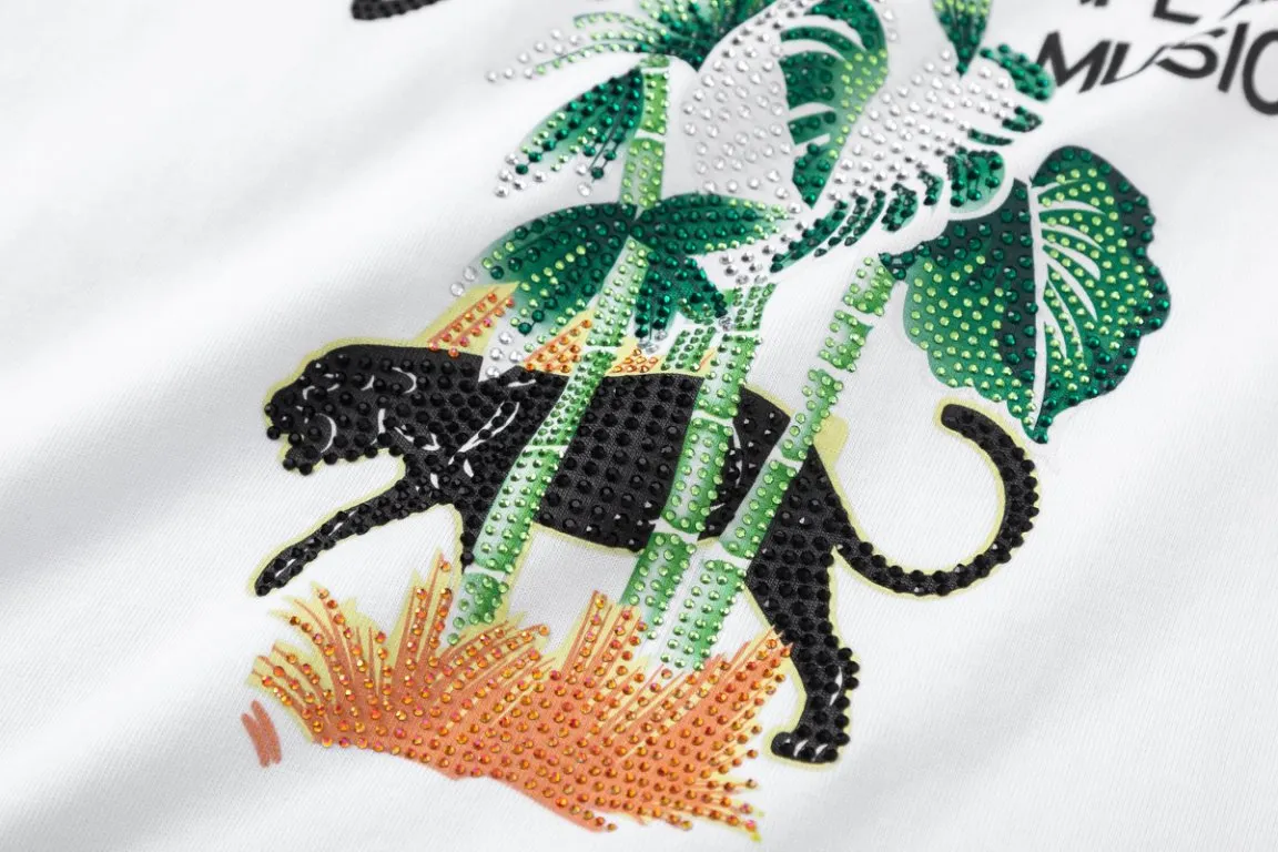 P160 AMIRI coconut palm hot diamond logo, color: black, white, size: S M L XL