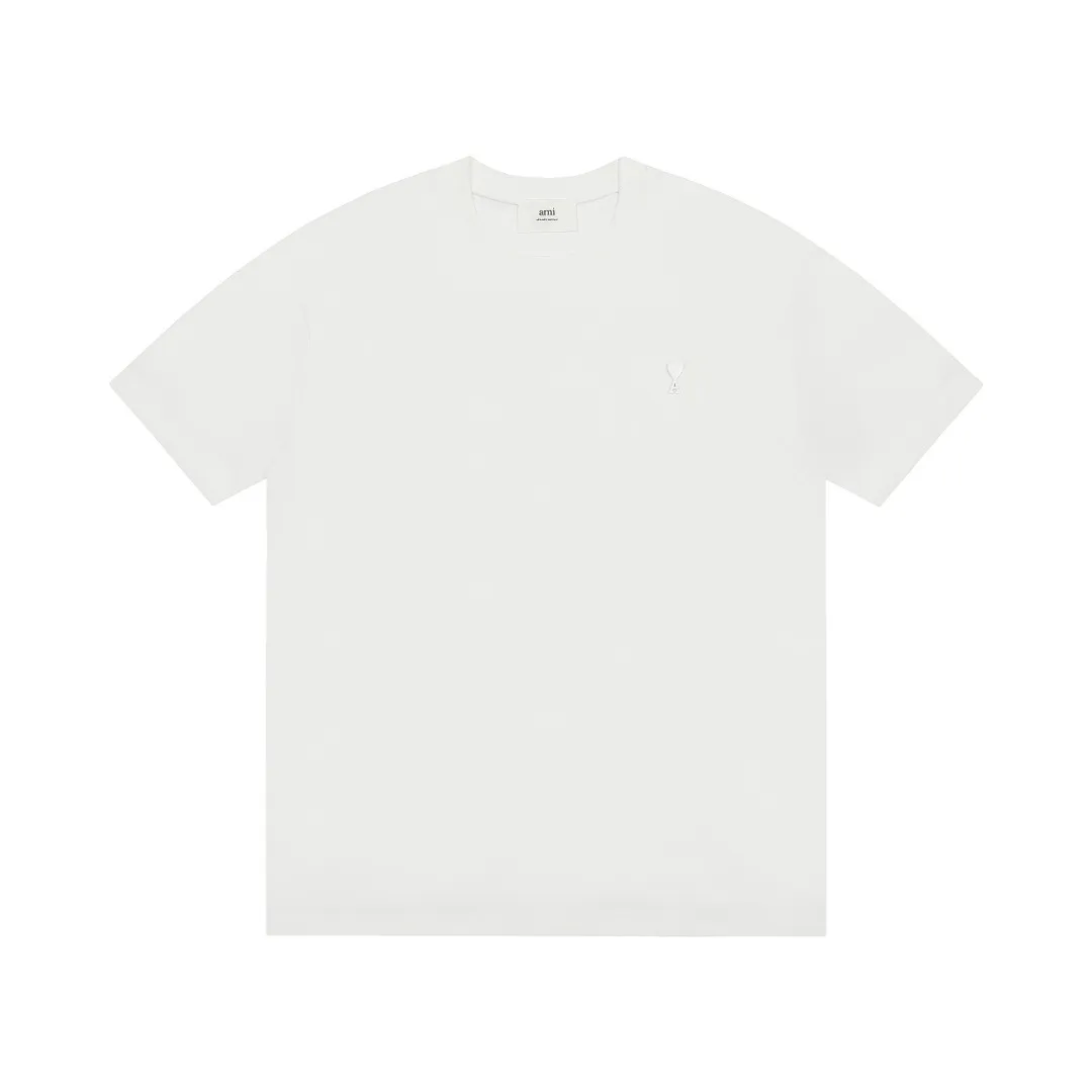 Ami Amy 2024ss spring new style classic metal stamp short sleeves ✅Correct version of customized metal. There is no small embroidery mark on the reverse side of this style. ✅The maximum size can be worn up to 230 pounds. No pressure to export to Europe and the United States. Sizes S-XL. Color: black, white, apricot, navy blue, burgundy, pink, sky blue, mint green.