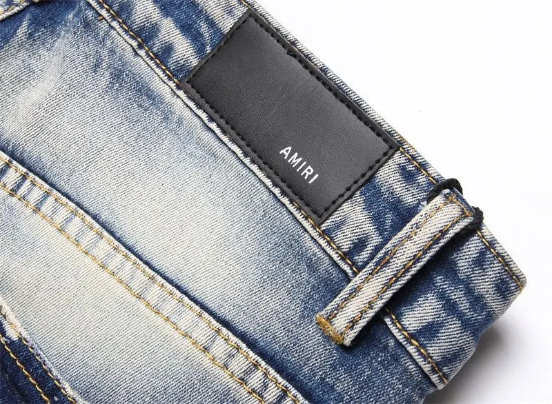 #M15 P168💰 Heavy AMIRI 24ss Embroidery Tiger🐯 High Street Jeans Slim Fit Stretch Washed Knife Cut Hole Trousers FOG High Street Men's Fashion AMIRI amiri is transliterated as Emil, which is the name of the founder. Mike Amiri, the founder of amiri, grew up in Los Angeles, USA, and was influenced by local street culture and Punk Rock since he was a child. Due to his influence, he founded the amiri brand named after himself. A variety of trendy clothing meets the needs of different fashion players. Amiri clothing has novel and unique styles and is a well-known street brand in the United States. The styles and styles of many clothes are loved by many street photographers. The various clothing styles meet the dressing needs of different people, show their unique temperament, and show the trend of dressing. amiri's jeans are relatively famous. Not only do they have many styles, but the quality of the jeans is also very good. Many celebrities have also worn amiri brand jeans. Color: Picture color Size: 30-32-34-36