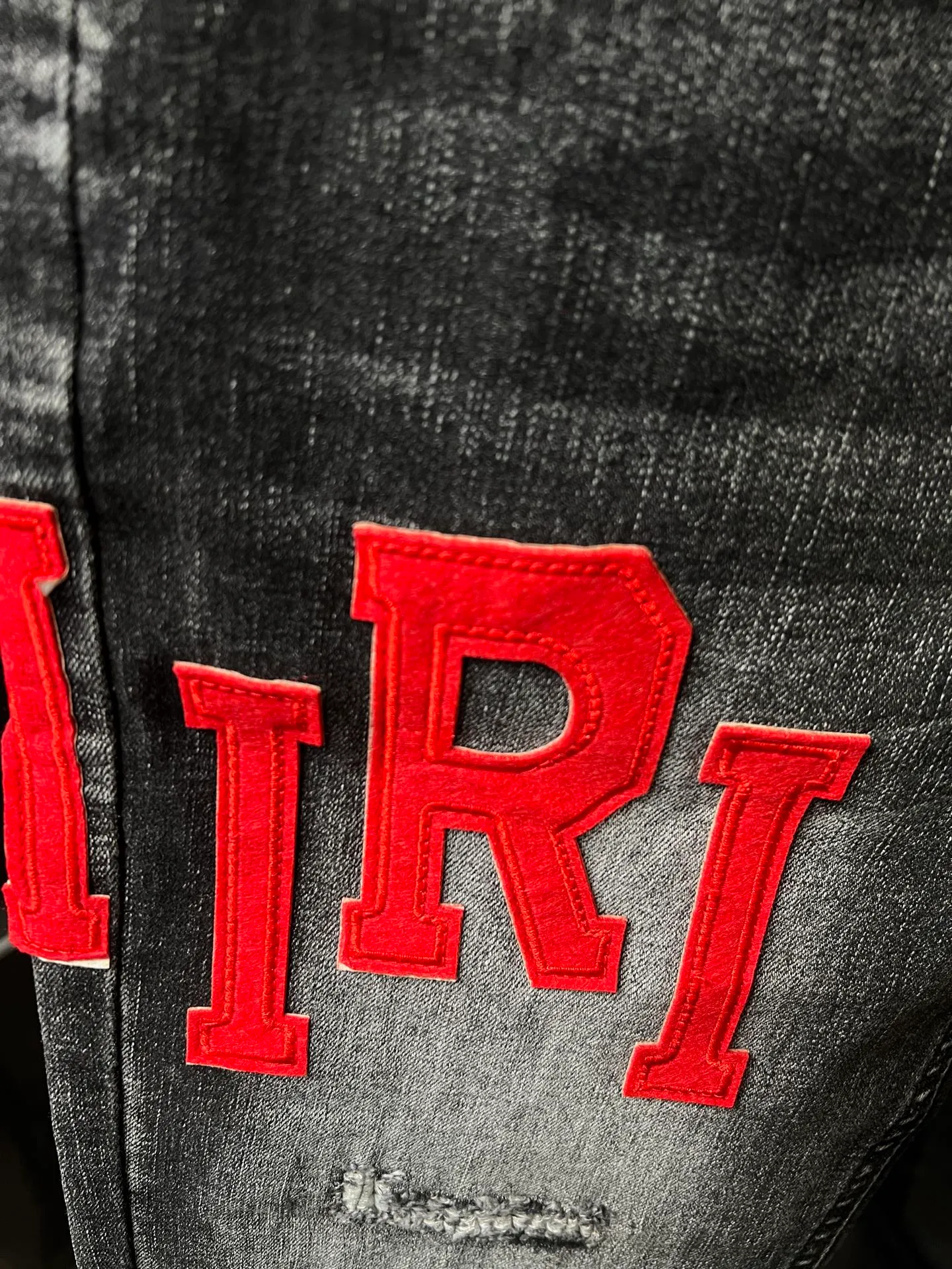 P250 [next day] Amiri MX1 25Ss Knee Knife Cut Holes Leather Washed Jeans (Black) Size: 28 30 32 34 (corresponds to s-xl) Detailed sizes can be found in Figure 9