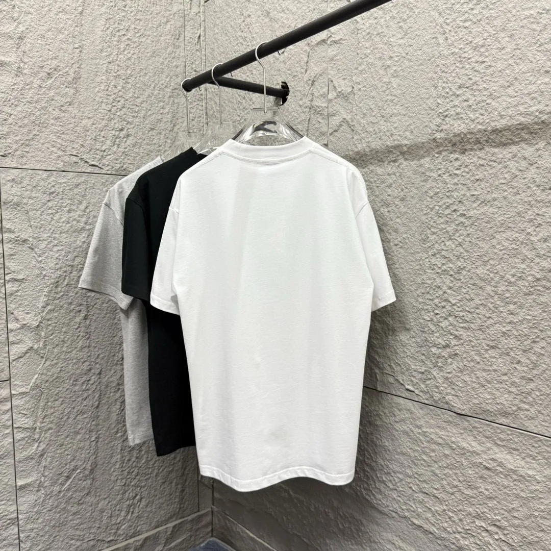 🅿️180 Ami* 2025 Spring and Summer New Style Embroidered Circle Little Love Customized Double Yarn Plain Cotton Fabric Short Sleeve T-shirt Uniform for Men and Women Color: Black White Size: S (90-130kg) M (120-150kg) L (140-165kg) XL (160-180kg) XXL (180-210kg)