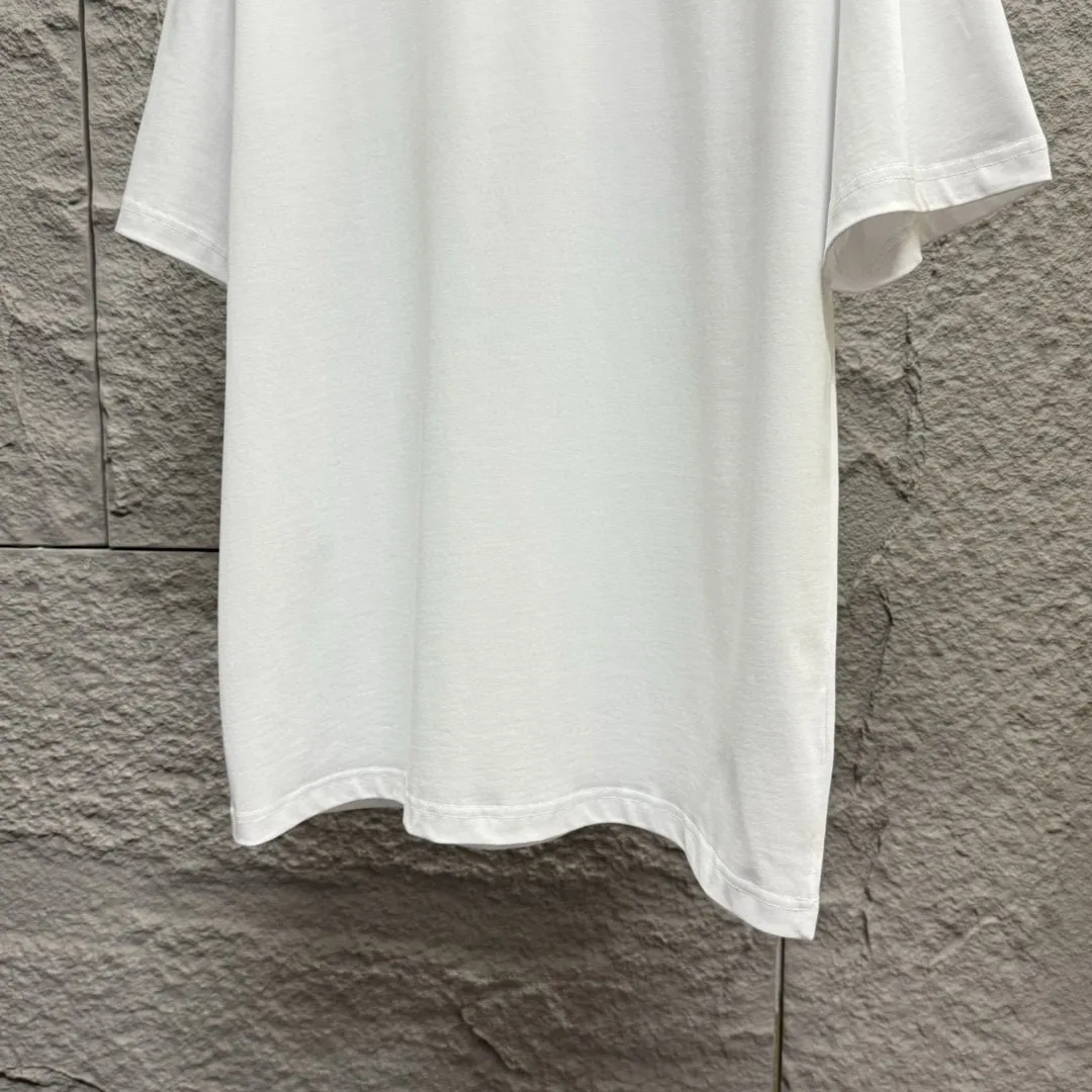 🅿️180 Ami* 2025 Spring and Summer New Style Embroidered Circle Little Love Customized Double Yarn Plain Cotton Fabric Short Sleeve T-shirt Uniform for Men and Women Color: Black White Size: S (90-130kg) M (120-150kg) L (140-165kg) XL (160-180kg) XXL (180-210kg)