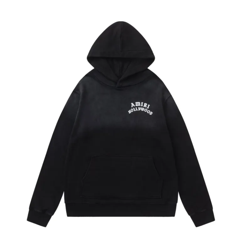 P320 7200#AMIRI classic letter logo printing, using 480 fabric washing process, color: black, size: S M L XL