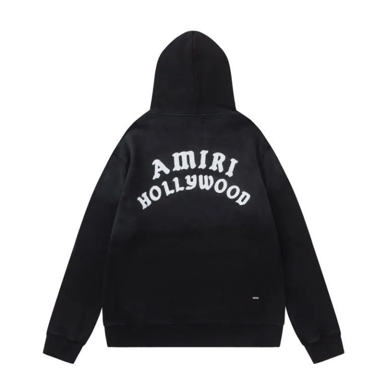 P320 7200#AMIRI classic letter logo printing, using 480 fabric washing process, color: black, size: S M L XL