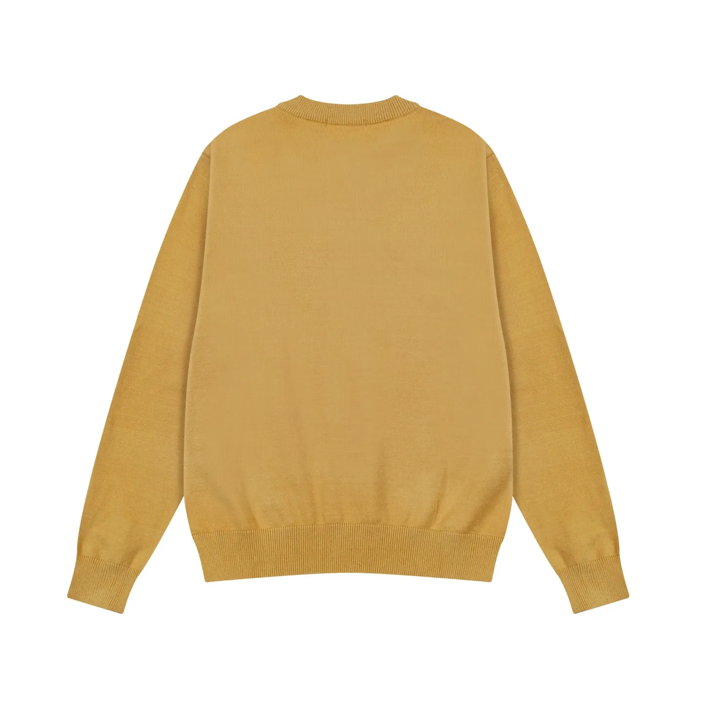 A8190# Ami Paris 2025 autumn and winter new product small love white heart embroidered cardigan round neck wool 12-needle sweater thin sweater for men and women, color: yellow gray, size: S-XL