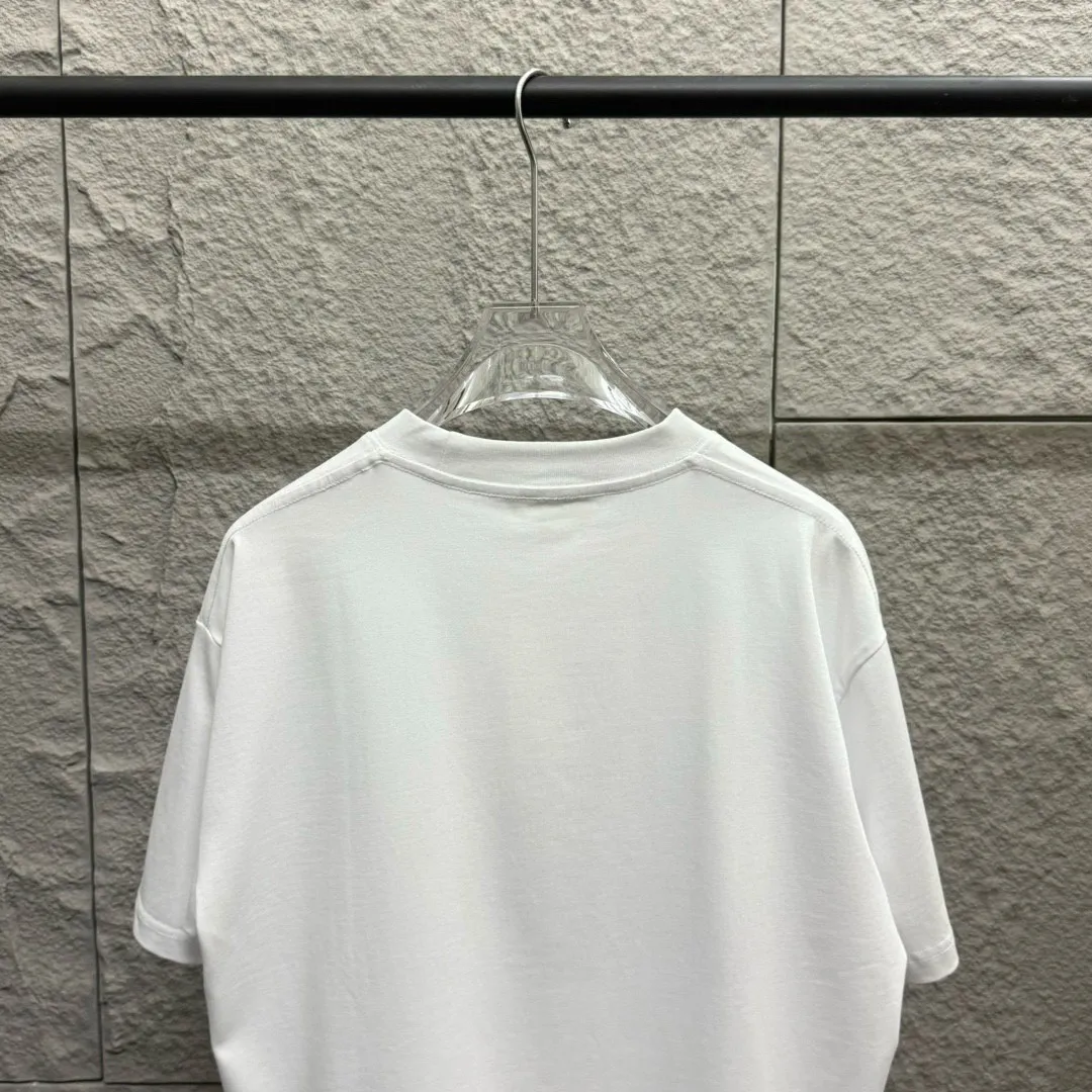 🅿️180 Ami* 2025 spring and summer new style Embroidered red love Customized double yarn plain cotton fabric Short-sleeved T-shirt Uniform for men and women Color: black white light blue light pink Size: S (90-130 pounds) M (120-150 pounds) L (140-165 pounds) XL (160-180 pounds) XXL (180-210 pounds)