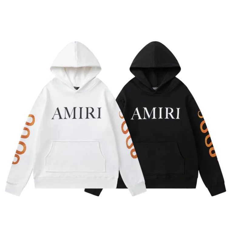 P310 7199#AMIRI Year of the Snake limited edition, made of 480g terry fabric, color: black, white, size: S M L XL