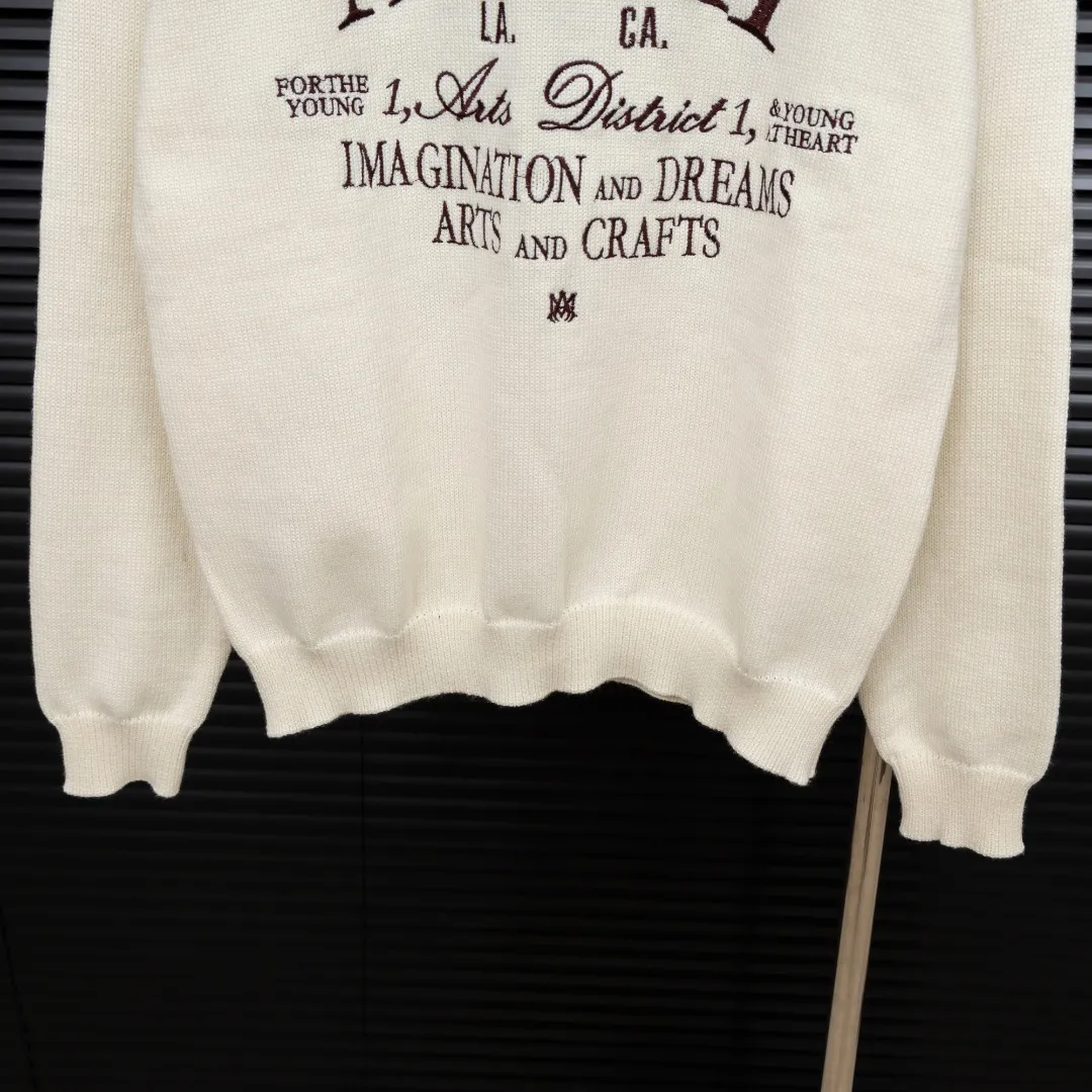 P290 Style: AMIRI high-density embroidered long-sleeved sweater Size: S-XXL Fabric: Wool blend Accessories: Full set of customized original accessories No gender distinction, same style for men and women