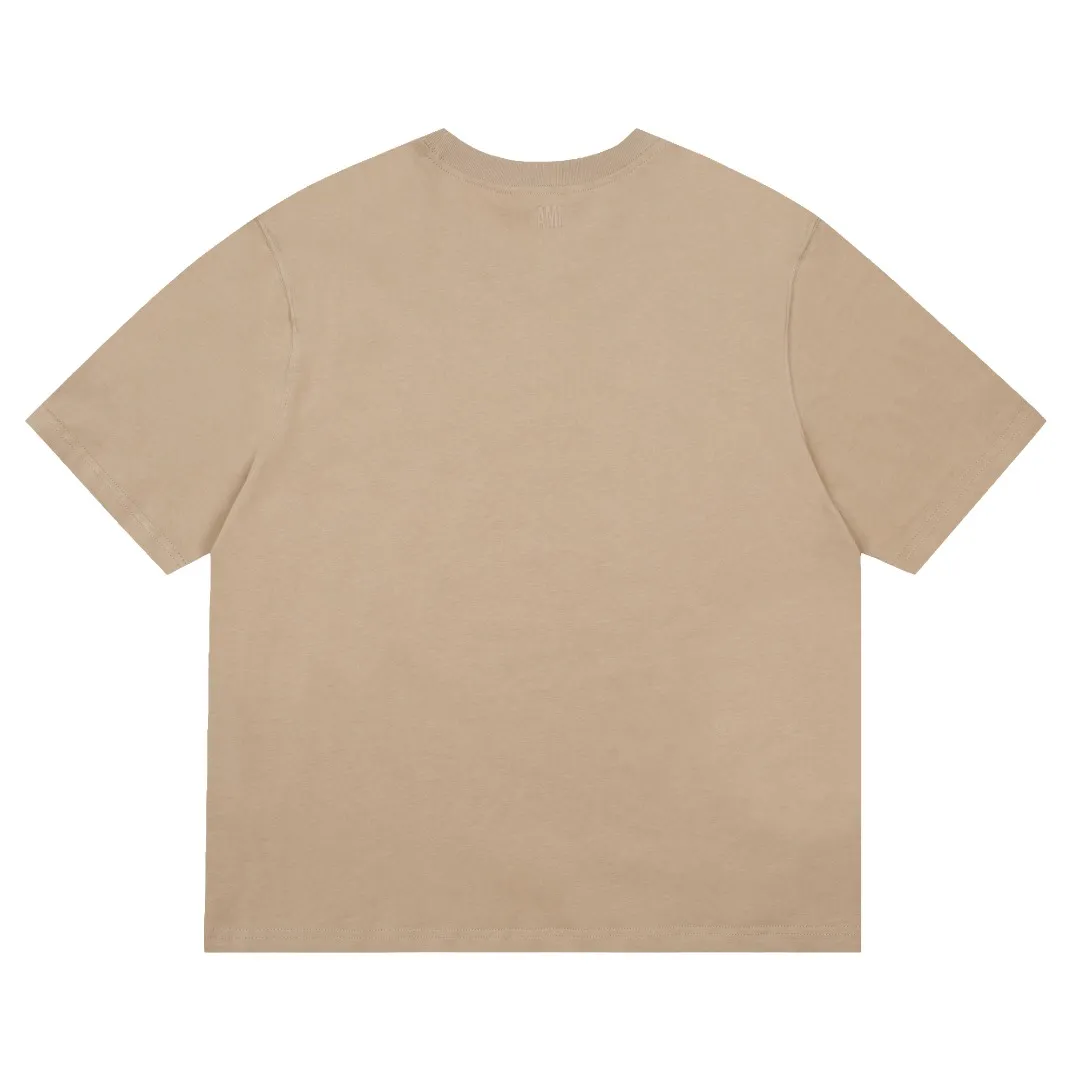 Ami Amy 2024ss autumn classic small embroidered love short sleeves ✅240G Xinjiang long-staple cotton top double yarn, shrinkage rate controlled at 2%, export-grade solid color quality, truly not easy to deform, shrink, and not fade ✅The maximum size can be worn 230 pounds, no pressure to export to Europe and the United States, sizes S-XL Color: 7 colors, white, black, gray, blue, navy, dark green, coffee
