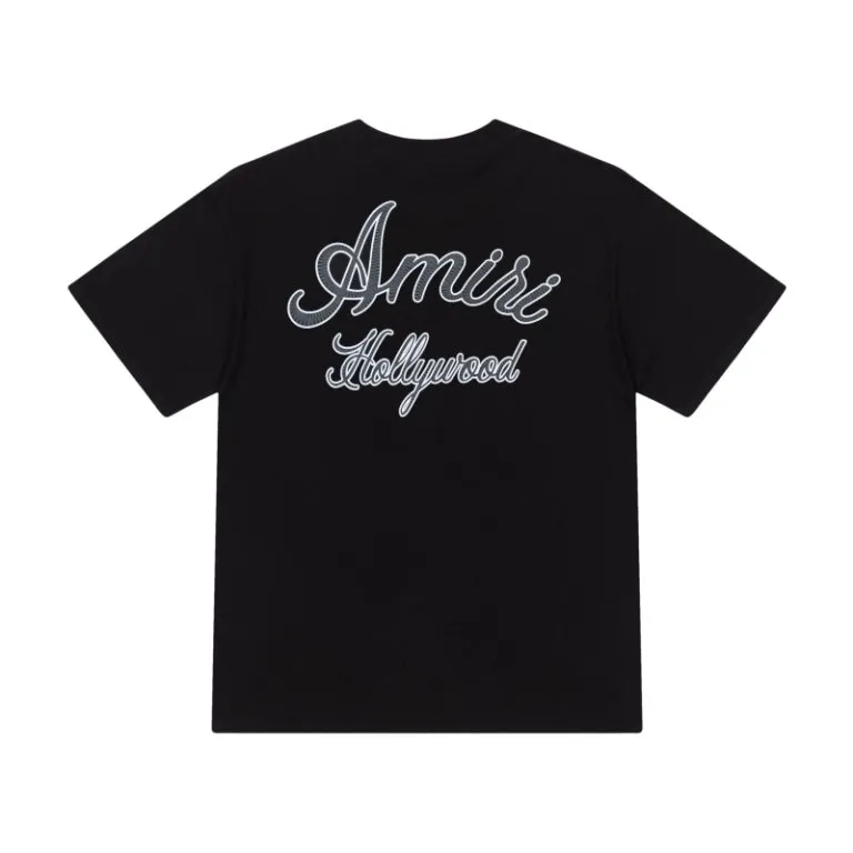 P142 8069#AMIRI suede letter craft, using 300 grams of fabric, color: black, apricot, size: S M L XL