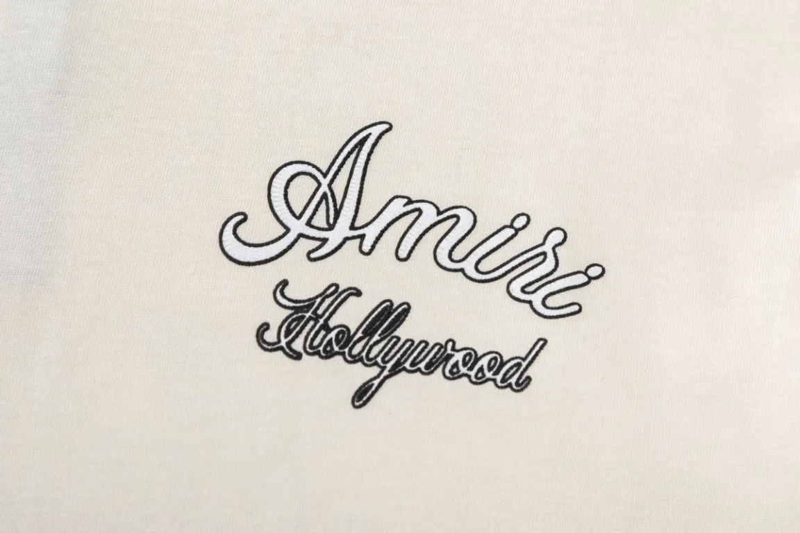 P142 8069#AMIRI suede letter craft, using 300 grams of fabric, color: black, apricot, size: S M L XL