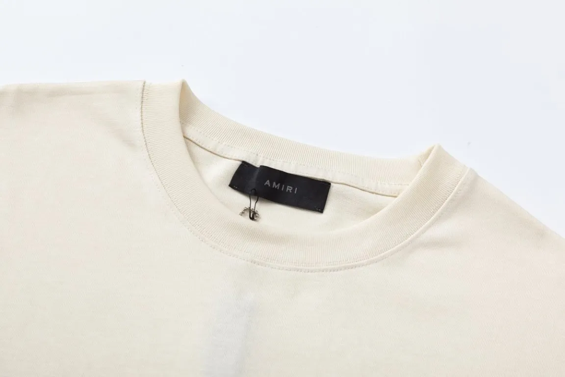 P142 8069#AMIRI suede letter craft, using 300 grams of fabric, color: black, apricot, size: S M L XL