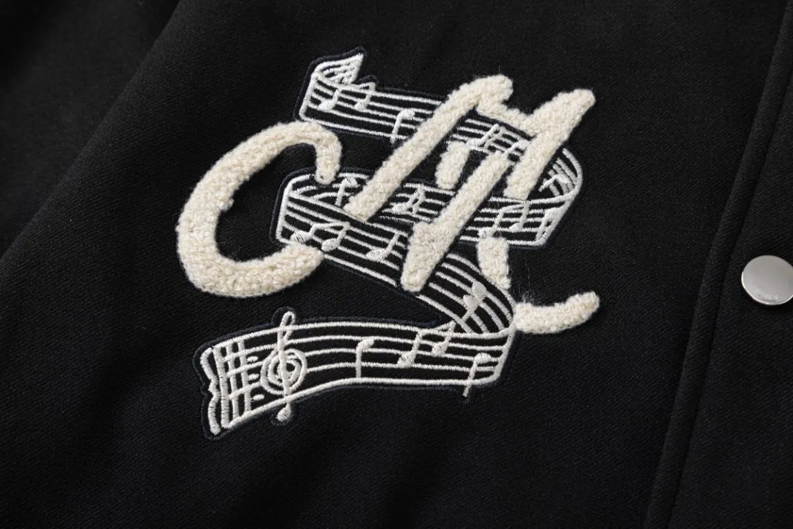 P510 7197#AMIRI musical note letter logo embroidery, color: black, size: S M L XL.