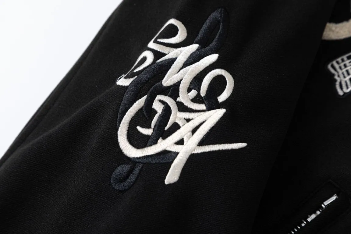 P510 7197#AMIRI musical note letter logo embroidery, color: black, size: S M L XL.