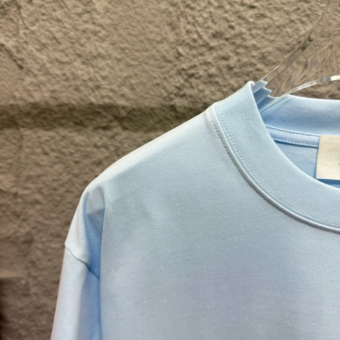 🅿️180 Ami* 2025 spring and summer new style Embroidered red love Customized double yarn plain cotton fabric Short-sleeved T-shirt Uniform for men and women Color: black white light blue light pink Size: S (90-130 pounds) M (120-150 pounds) L (140-165 pounds) XL (160-180 pounds) XXL (180-210 pounds)