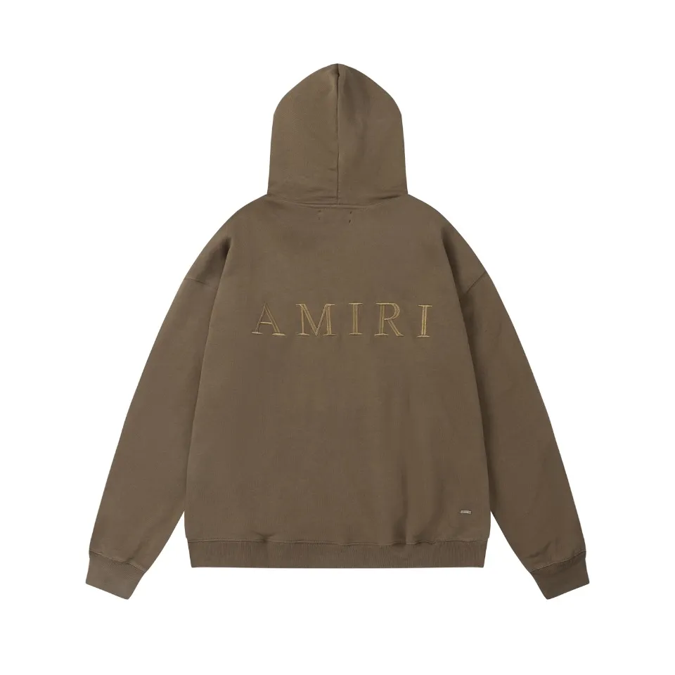 7020#P300AMIRI cross letter embroidery, hooded pullover long-sleeved tops, jackets, sweatshirts, men's and women's trendy high street designers. Color: black, coffee. Size;S M L XL