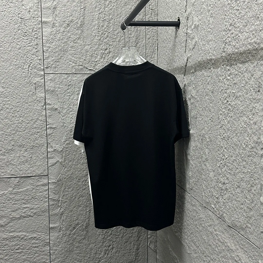 🅿️180 Ami* 2025 spring and summer new style Ami love letter embroidery Customized double yarn plain cotton fabric Short-sleeved T-shirt Uniform for men and women Color: black white floral gray Size: S (90-130 pounds) M (120-150 pounds) L (140-165 pounds) XL (160-180 pounds) XXL (180-210 pounds)