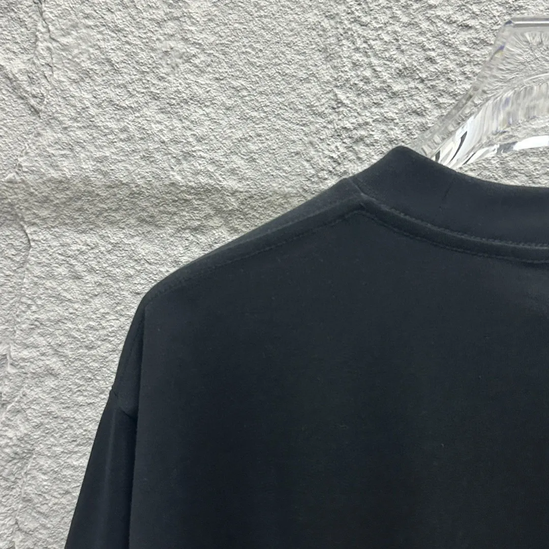 🅿️180 Ami* 2025 spring and summer new style Ami love letter embroidery Customized double yarn plain cotton fabric Short-sleeved T-shirt Uniform for men and women Color: black white floral gray Size: S (90-130 pounds) M (120-150 pounds) L (140-165 pounds) XL (160-180 pounds) XXL (180-210 pounds)