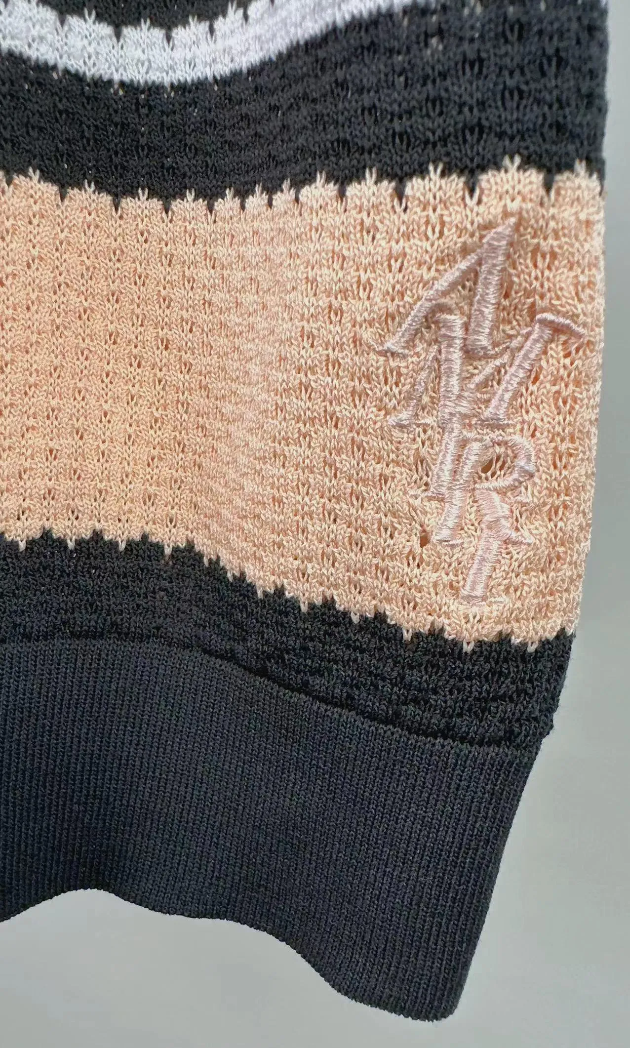 P200 🎉AMIRI new sweater short-sleeved POLO shirt, thin and breathable, embroidered hem, color: green black number: S M L XL XXL