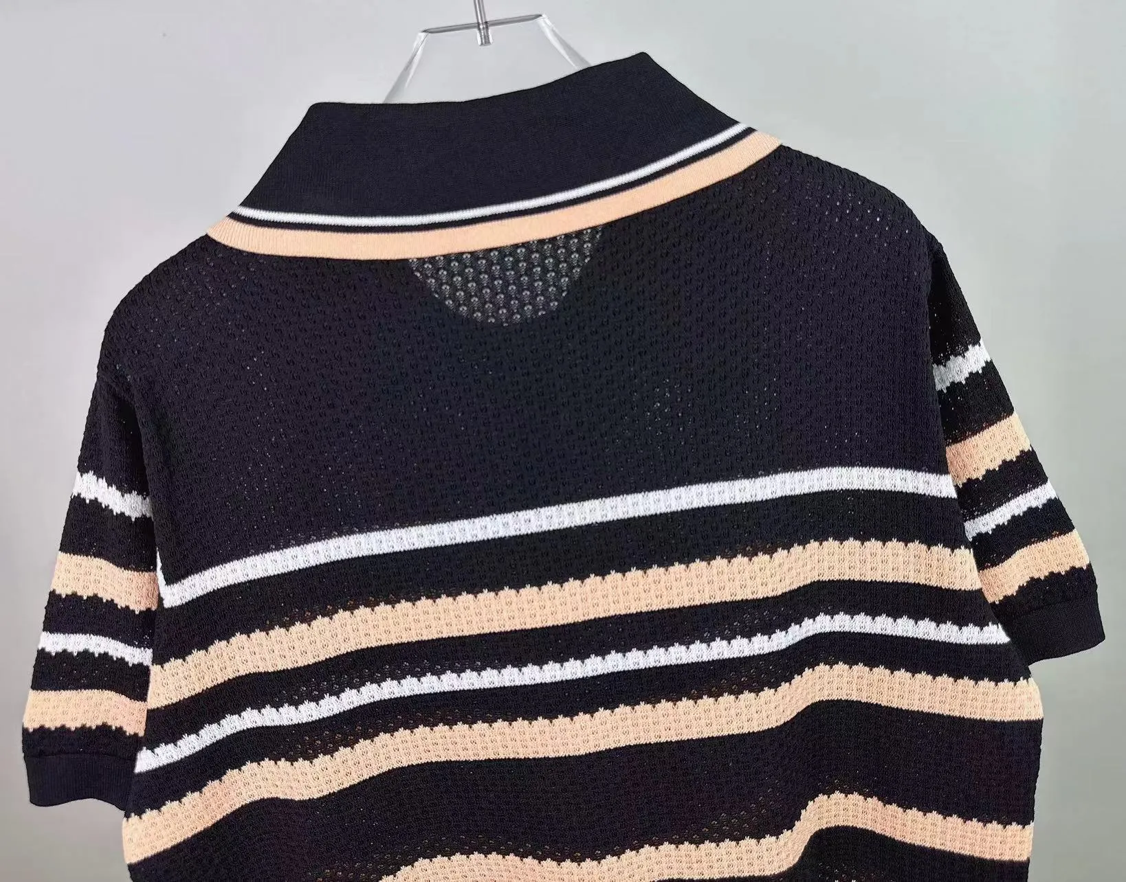 P200 🎉AMIRI new sweater short-sleeved POLO shirt, thin and breathable, embroidered hem, color: green black number: S M L XL XXL