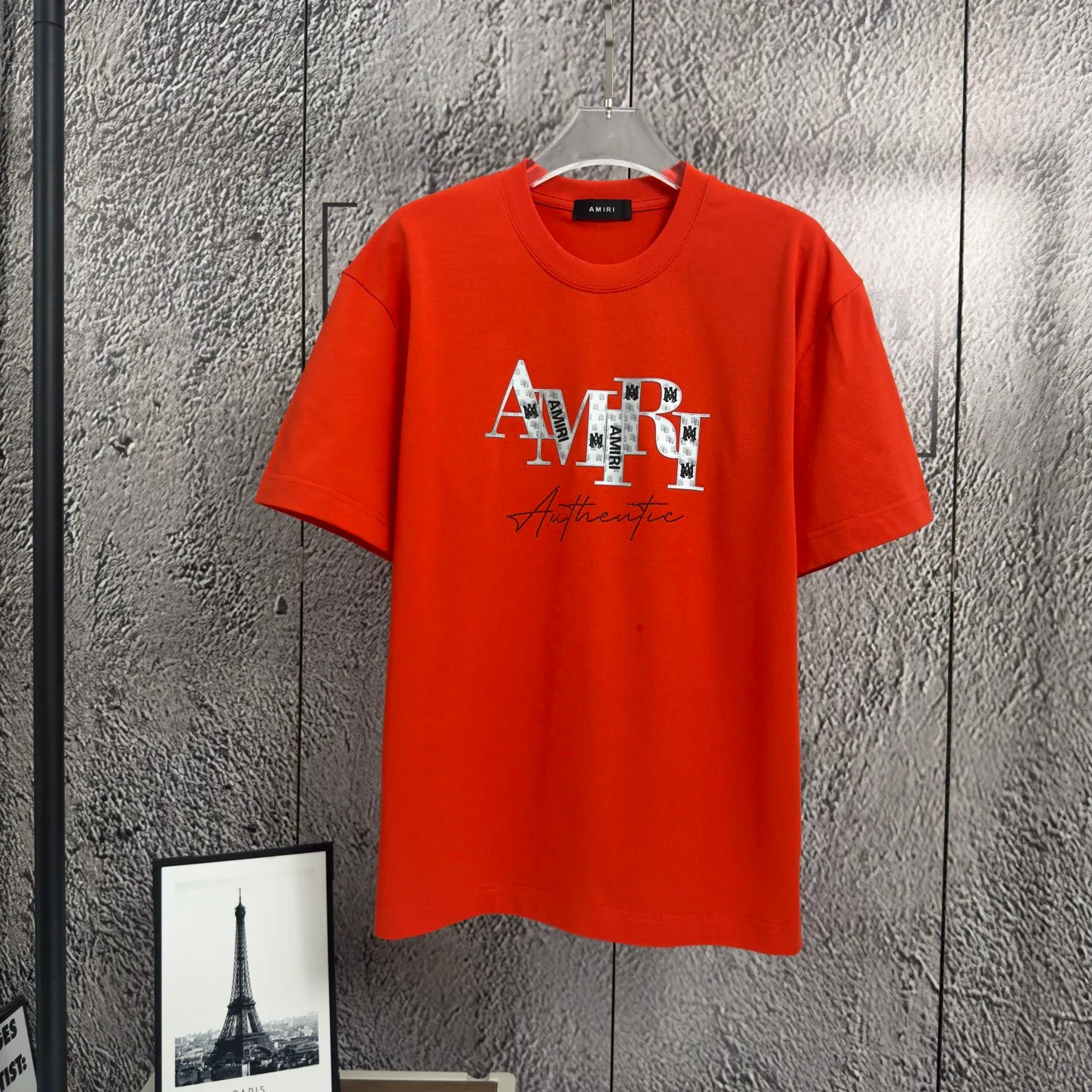 P150 𝙉𝙚𝙬⚜️Amy》 2026 spring and summer new short-sleeved T-shirt, heavyweight pure cotton, leather, ironing, drilling and gluing, personalized style. Color: white, red, black. Size: S M L XL XXL