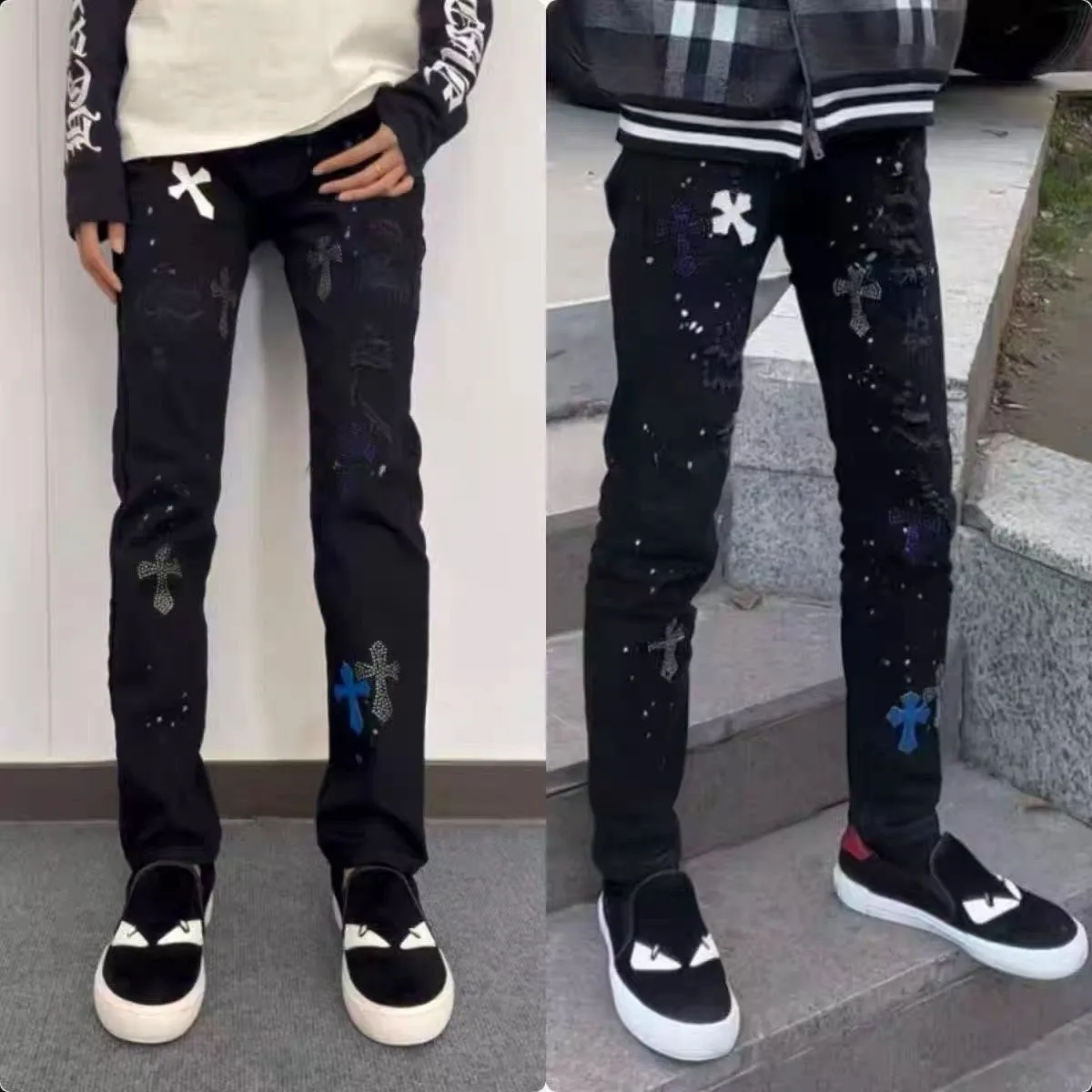 P186 💰 AMIRI popular high street jeans slim fit stretch washed knife cut trousers for men AMIRI amiri is transliterated as Emil, which is the name of the founder. Mike Amiri, the founder of amiri, grew up in Los Angeles, USA. He was influenced by local street culture and Punk Rock since he was a child, so he founded the amiri brand named after himself. A variety of trendy brand clothing meets the needs of different fashion players. Amiri clothing has novel and unique styles and is a well-known street brand in the United States. The styles and styles of many clothes are loved by many street photographers. The various clothing styles meet the dressing needs of different people, show their unique temperament, and show the trend of dressing. amiri's jeans are relatively famous. Not only do they have many styles, but the quality of the jeans is also very good. Many celebrities have also worn amiri brand jeans. Color: Picture color Size: 30, 32, 34, 36