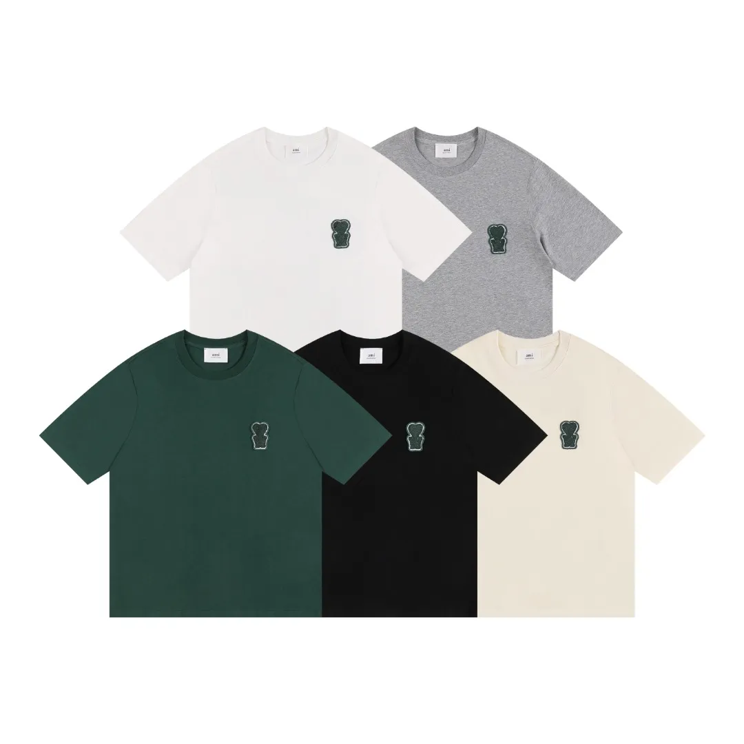 P114 Style No. 125 AMI&WDC [Cui Woo-sik co-branded model] AMI 2025 spring and summer new short-sleeved authentic original 1;1 mold color: dark green black gray apricot white code number: S-XL
