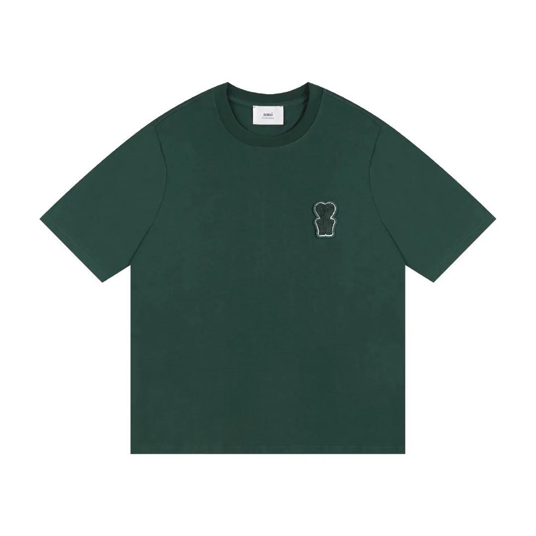 P114 Style No. 125 AMI&WDC [Cui Woo-sik co-branded model] AMI 2025 spring and summer new short-sleeved authentic original 1;1 mold color: dark green black gray apricot white code number: S-XL