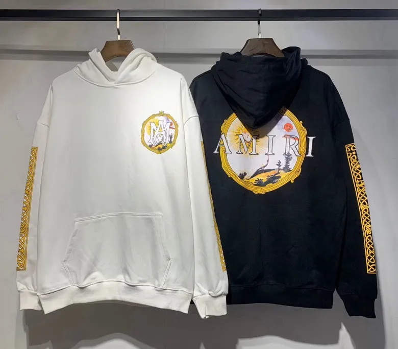 855 P230 AMIRI real shot sweatshirt black and white hanging shot S. M. L. XL