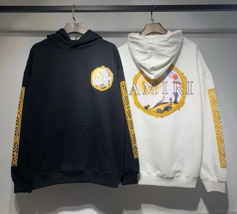 855 P230 AMIRI real shot sweatshirt black and white hanging shot S. M. L. XL
