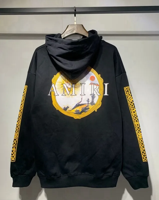 855 P230 AMIRI real shot sweatshirt black and white hanging shot S. M. L. XL