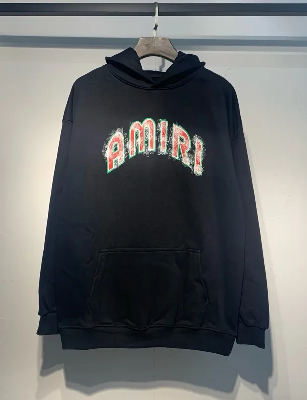 884 model P220 high quality 360g pure cotton terry AMIRI real shot sweatshirt black hanging shot S. M. L. XL