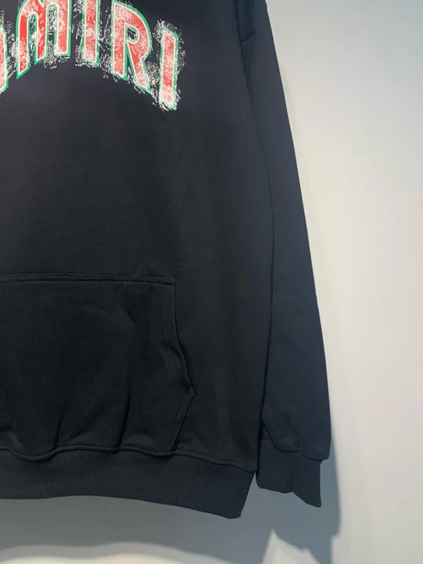 884 model P220 high quality 360g pure cotton terry AMIRI real shot sweatshirt black hanging shot S. M. L. XL