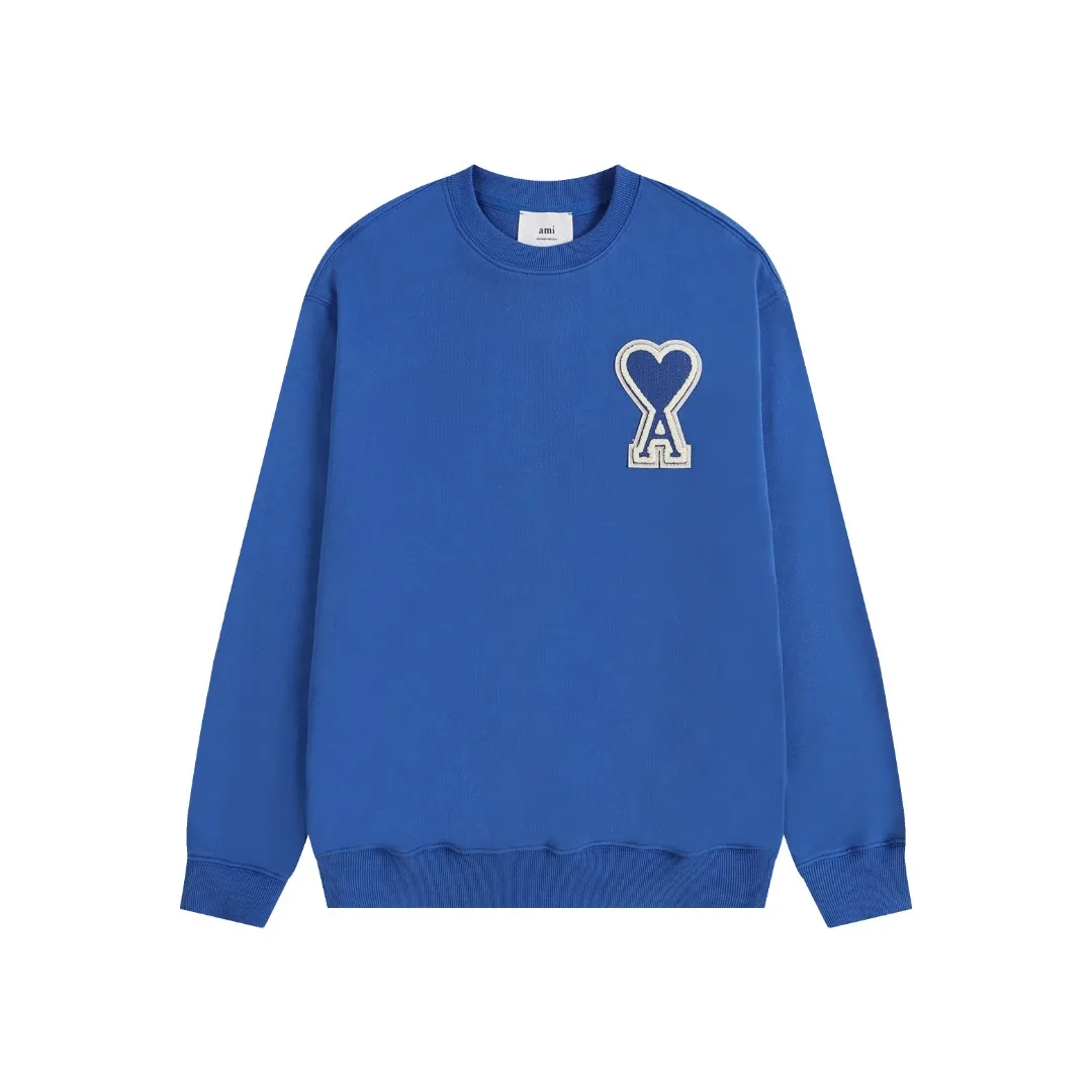 P150 Style No. 204 2025 embroidered large chapter style (with matching straight-leg sweatpants without color difference) AMI 2025 autumn and winter classic large chapter round neck sweatshirt 15 colors to meet everyone's needs. The fabric is made of 380 grams of pure cotton fabric, which is thick and textured. The whole network's counters purchase quality supporting output, which perfectly restores the genuine Zhang Zi. All thick wool knits are used. The absolute quality can be compared with any store in the market at will. There is no color difference in the fixed-dyed threads. The detailed accessories and tag packaging are all 1:1 with the genuine products. The ingenuity spirit gives back to customers.   Color: 15 colors as shown below Code number: S M L XL