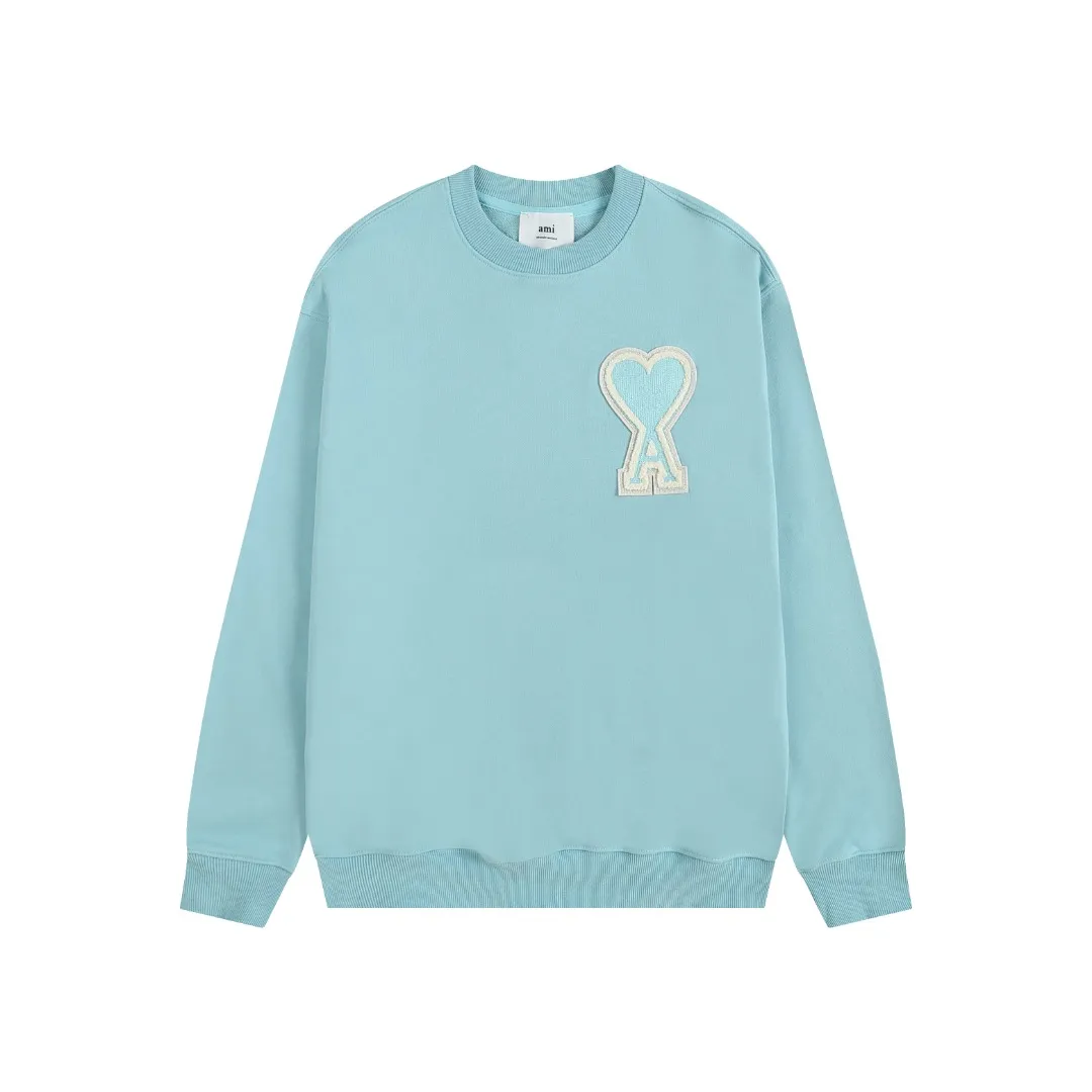 P150 Style No. 204 2025 embroidered large chapter style (with matching straight-leg sweatpants without color difference) AMI 2025 autumn and winter classic large chapter round neck sweatshirt 15 colors to meet everyone's needs. The fabric is made of 380 grams of pure cotton fabric, which is thick and textured. The whole network's counters purchase quality supporting output, which perfectly restores the genuine Zhang Zi. All thick wool knits are used. The absolute quality can be compared with any store in the market at will. There is no color difference in the fixed-dyed threads. The detailed accessories and tag packaging are all 1:1 with the genuine products. The ingenuity spirit gives back to customers.   Color: 15 colors as shown below Code number: S M L XL