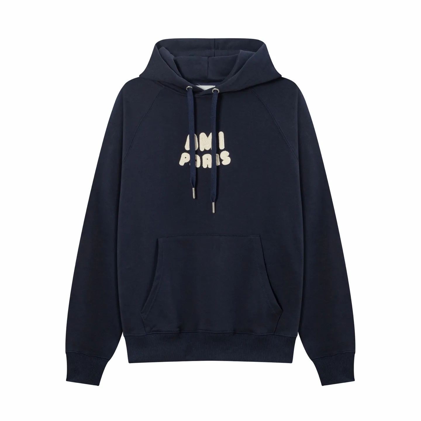 663# AMI PARIS 25SS early spring new crochet monogram micro-label hooded sweatshirt, customized 360g pure cotton fabric, YP replica, new main wheat, washable wheat QR code can be scanned, same style for men and women, color: Baolan apricot, code number: S-XL