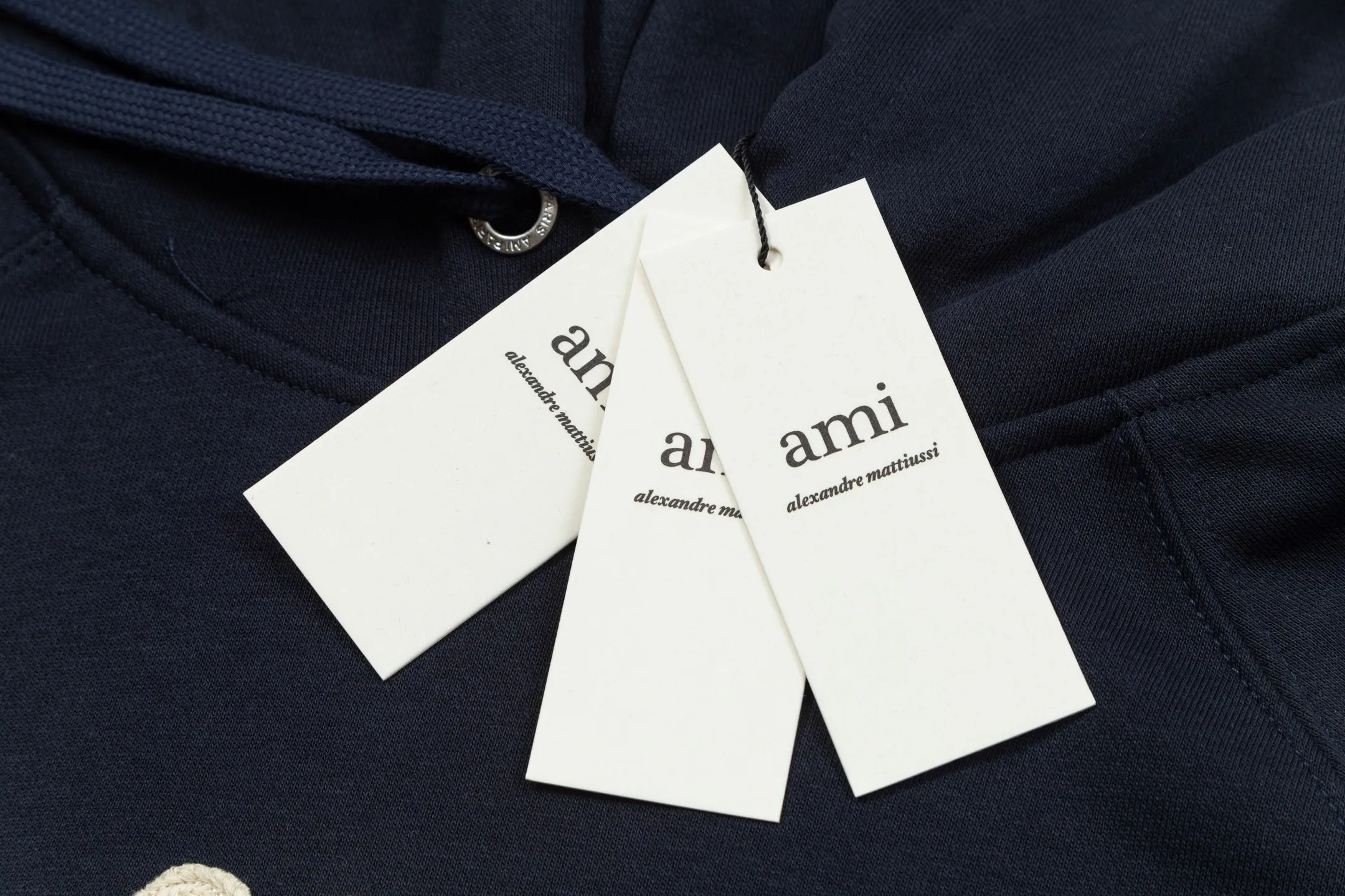 663# AMI PARIS 25SS early spring new crochet monogram micro-label hooded sweatshirt, customized 360g pure cotton fabric, YP replica, new main wheat, washable wheat QR code can be scanned, same style for men and women, color: Baolan apricot, code number: S-XL