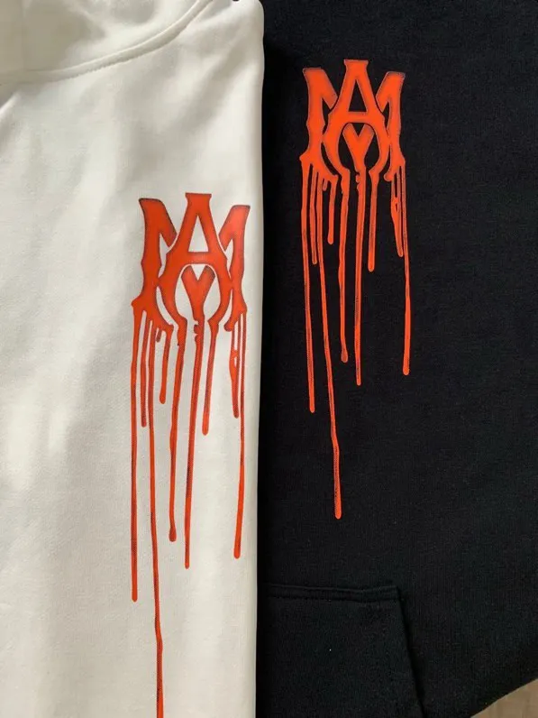 859 P220 AMIRI real shot sweatshirt black and white hanging shot S. M. L. XL