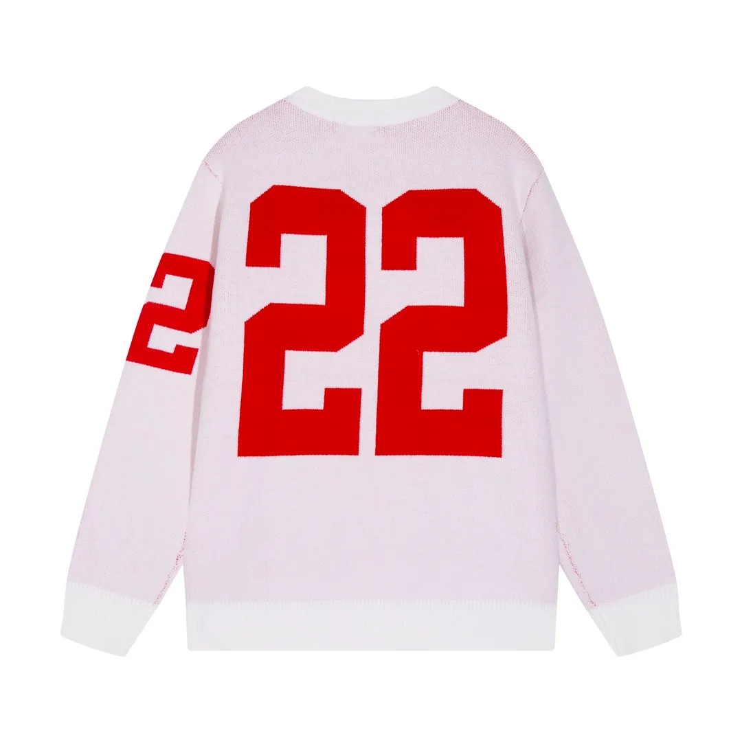 P280 AMIRI 2024 new sweater with 22 letters large logo on the back Color: White Black Size: S M L XL XXL
