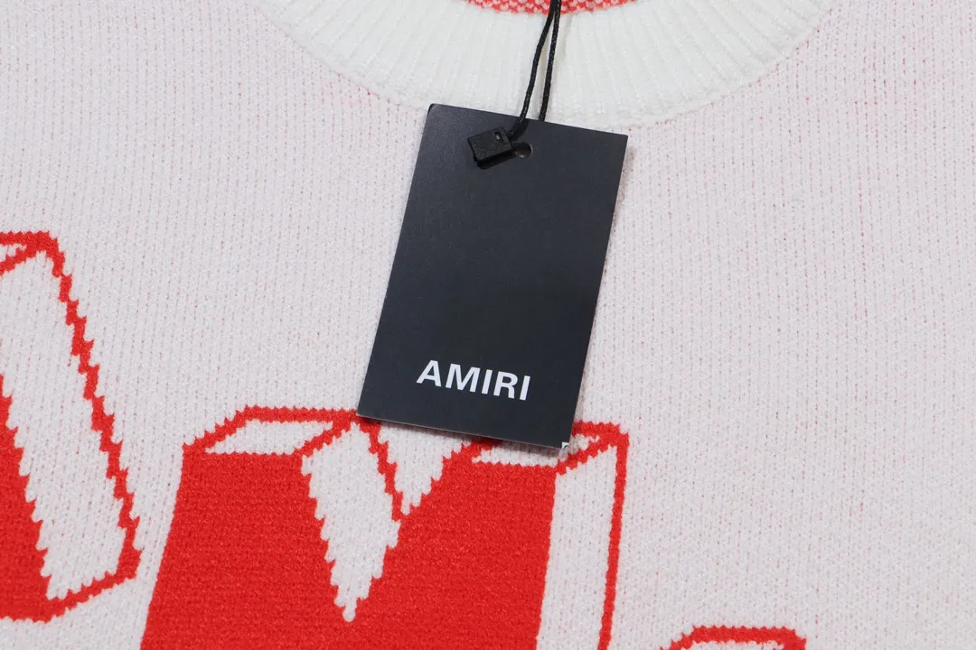 P280 AMIRI 2024 new sweater with 22 letters large logo on the back Color: White Black Size: S M L XL XXL