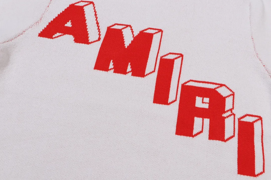 P280 AMIRI 2024 new sweater with 22 letters large logo on the back Color: White Black Size: S M L XL XXL